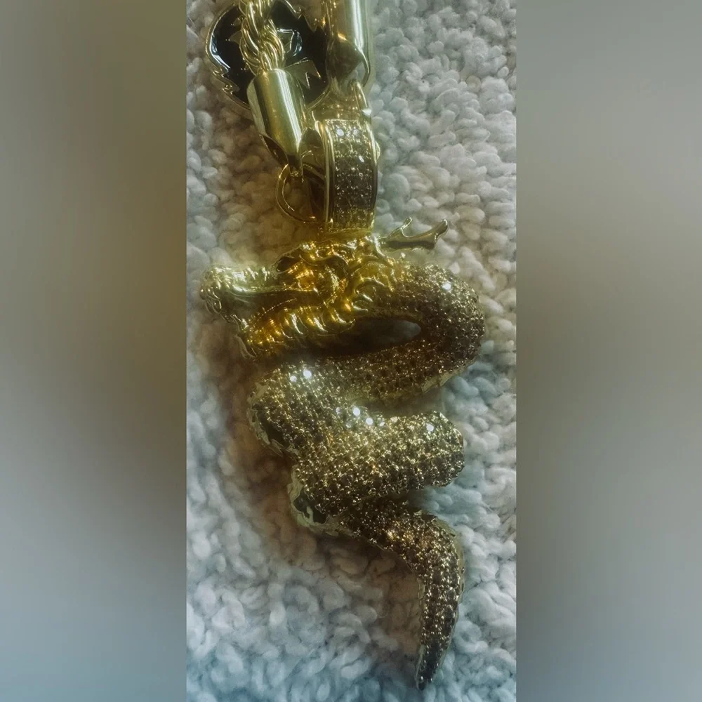 King Ice Double Dragon Bling Necklace - NEW IN BOX